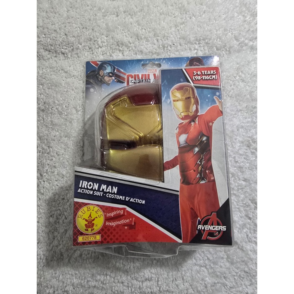Rubie's Marvel Civil War Iron Man Action Suit Costume Kids 3-6 Years 620778